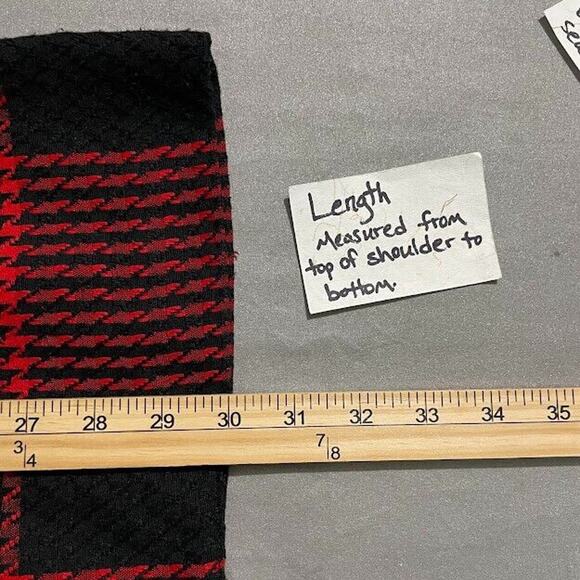 Chad Stevens Size Large Red Black Plaid Jacket Blazer Academia Clueless Preppy - Picture 10 of 12